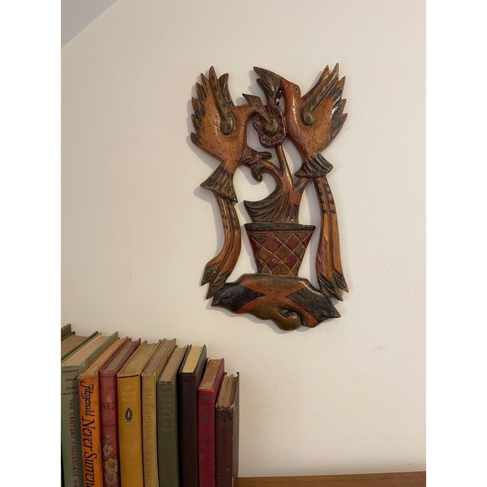 Vintage Handcarved Carved Bird Wall Hanging